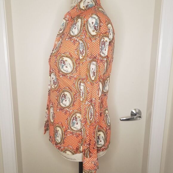 60s retro funky print blouse - Picture 2 of 11